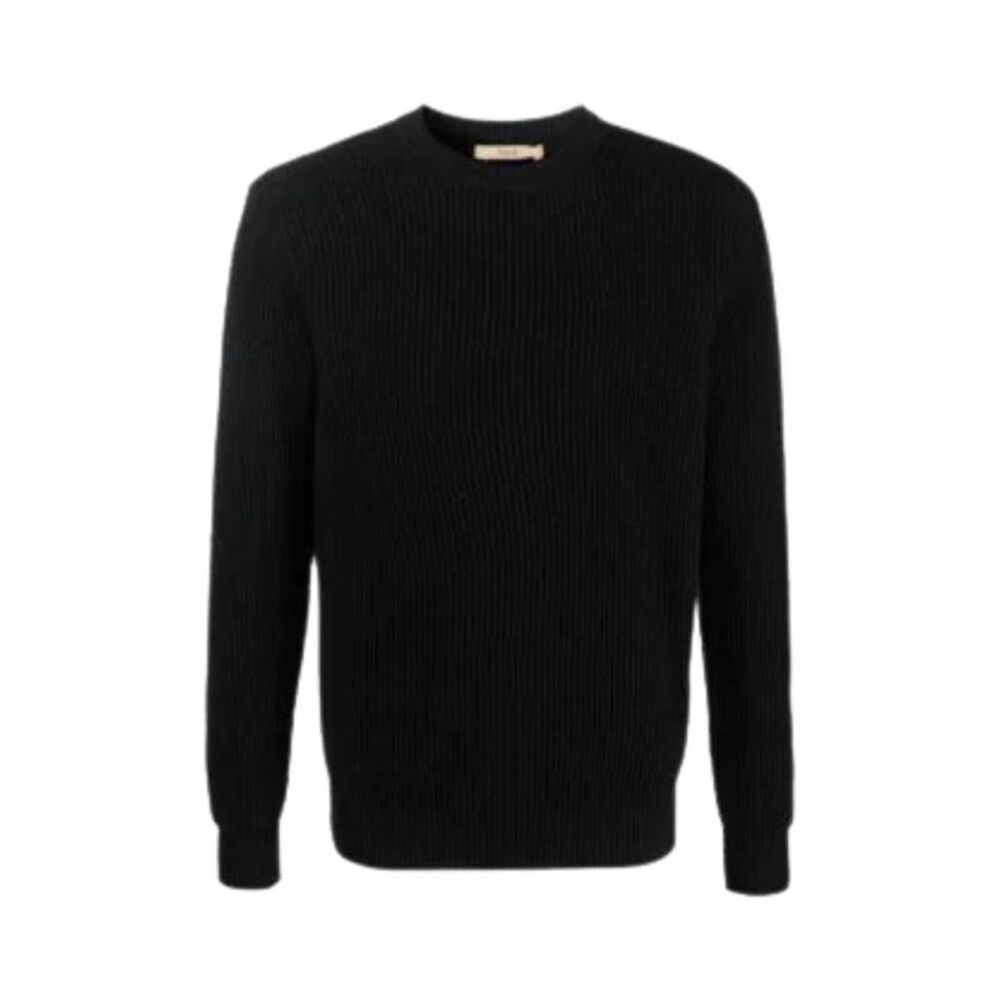 NUUR Men's Ribbed Crew Neck Pullover Sweater Men BLACK Sweaters & Cardigans